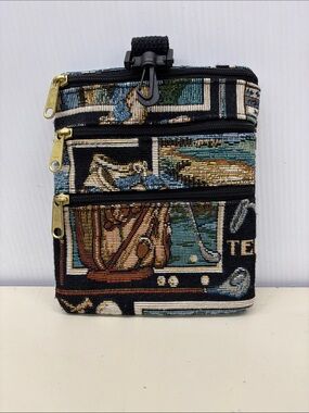 Tapestry Pattern Mini Crossbody Bag in Black Multi